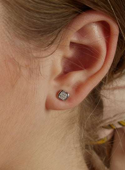 Pendientes pequeños brillantes cuadrados JO-16336-A