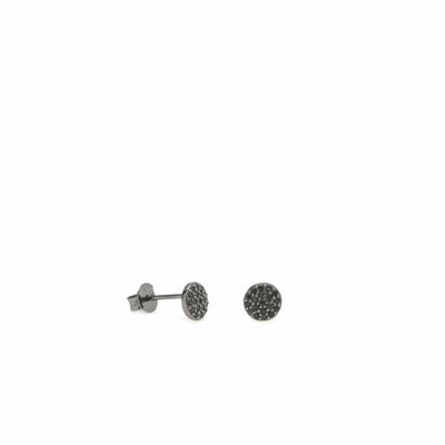 Pendientes mini círculo plata rutenio JO-16367-N-A