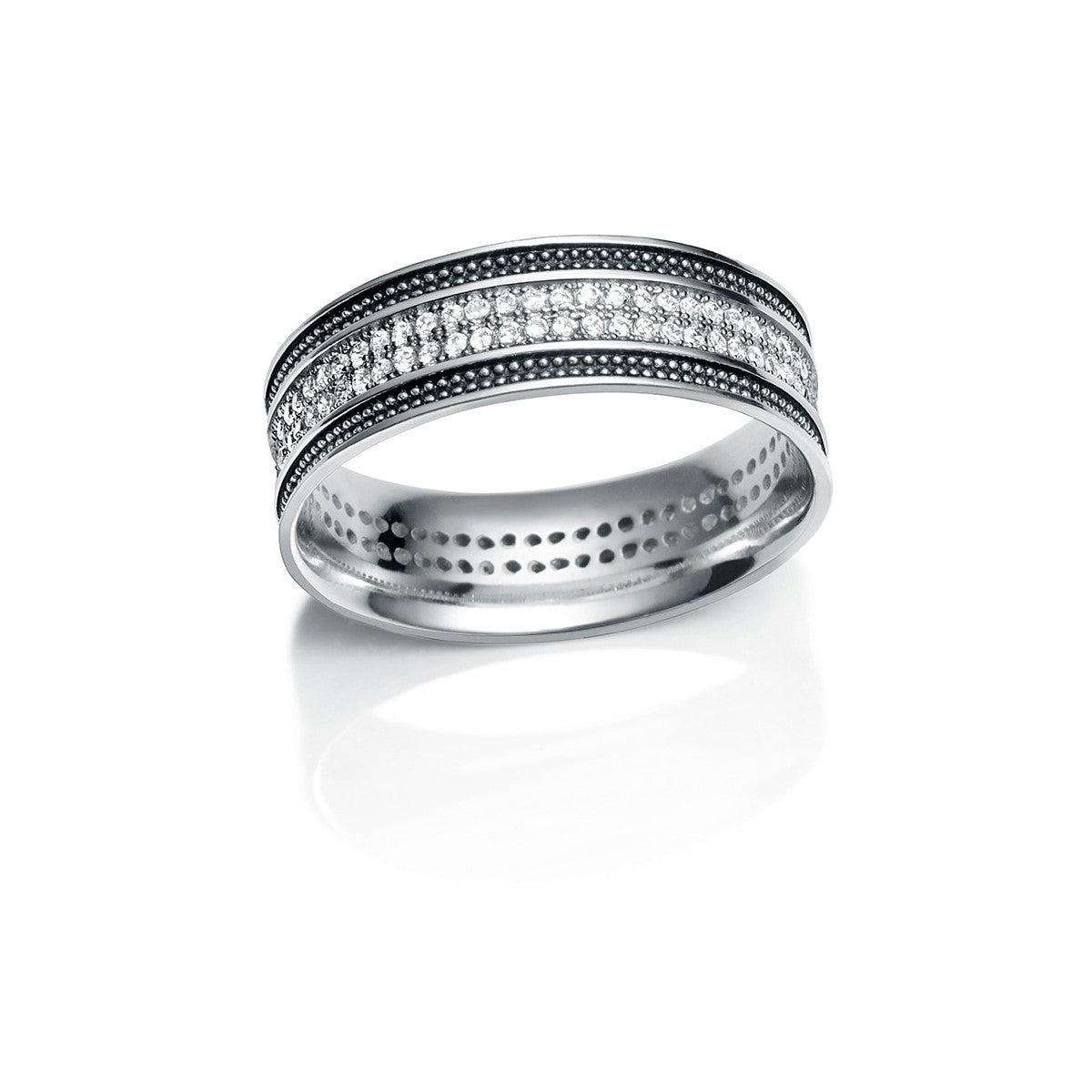 Anillo Hombre CZ Centro Borde Envejecido JO-SO1267