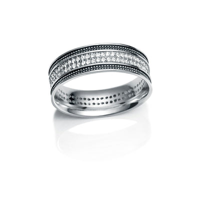 Anillo Hombre CZ Centro Borde Envejecido JO-SO1267