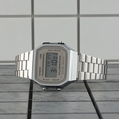 Reloj Casio Vintage  Dial Plateado - JO-A168WA-8AYES
