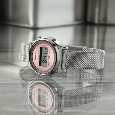 Reloj Casio Vintage  Malla Milanesa Rosa - JO-LA700WEM-4AEF