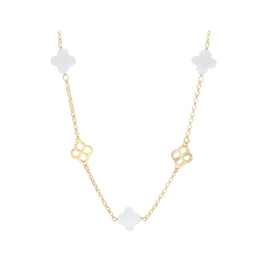 Collar Trébol Plata JO-LAF6557CL-DB - Relojería Joyería Orlando