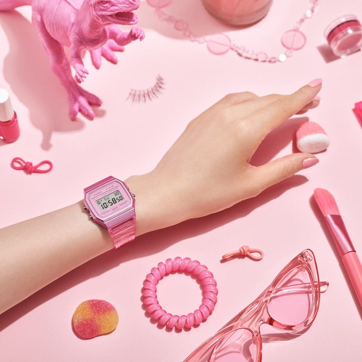 Reloj Casio Collection  Transparente Rosa - JO-F-91WS-4EF