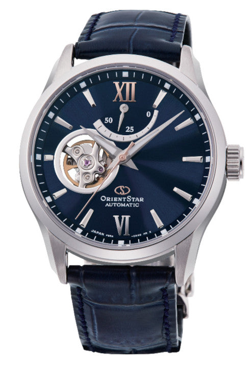 Orient Star Open Heart Automático (Correa Cuero Azul) JO-RE-AT0006L00B - Relojería Joyería Orlando